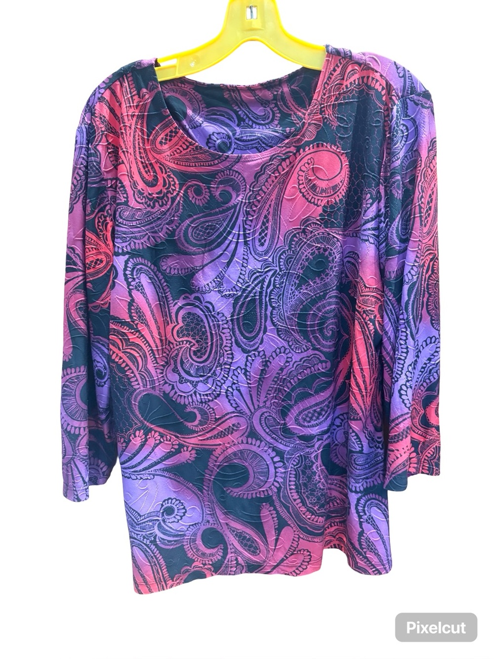 Women’s Paisley Long Sleeve Top - Purple & Pink